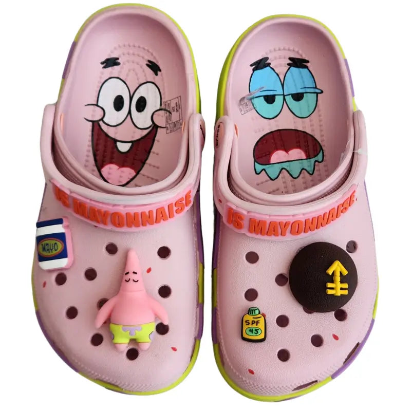 Sandália Bob Esponja Patrick Infantil e Adulto Confortável Antiderrapante Leve