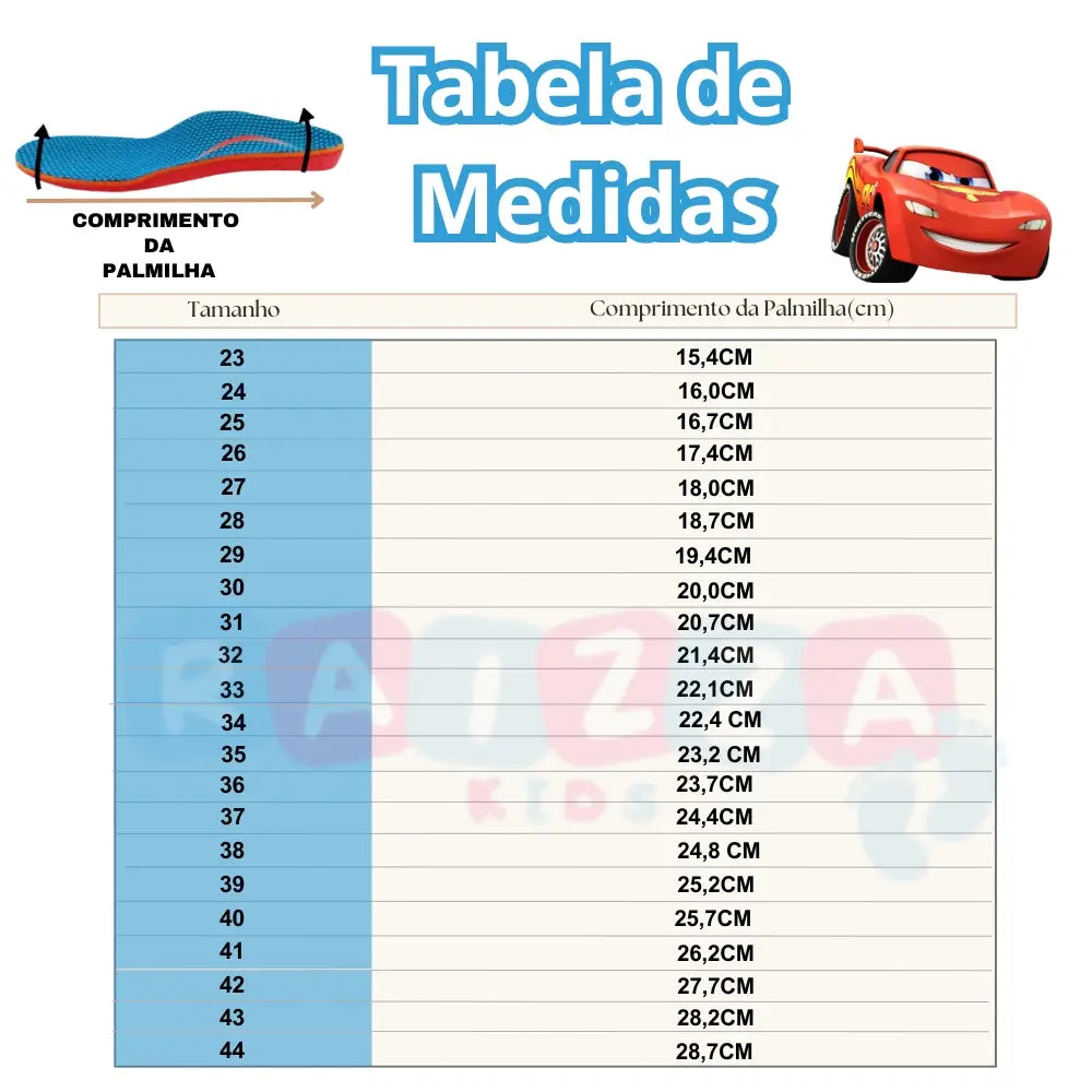 Sandália Relâmpago Mcqueen Carros