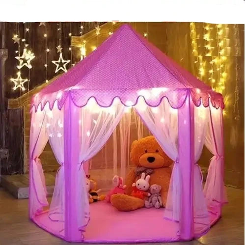 Barraca Infantil Tenda Cabana Castelo Princesas e Luzes Led - Raizza