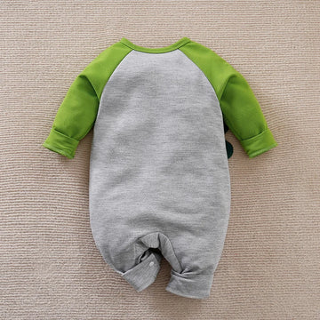 Romper Bebê Dinossauro 3D Verde detalhe 2 Raizza Kids