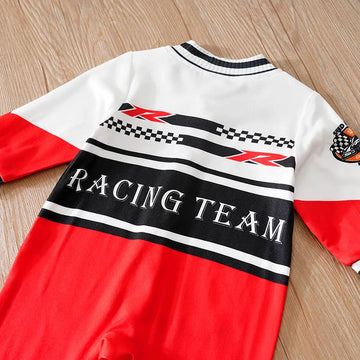 Macacão Bebê Menino Motociclista Vermelho detalhe 4 Raizza Kids
