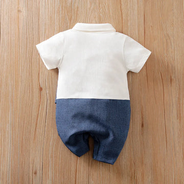 Body Bebê Gentleman Manga Curta detalhe 2 Raizza Kids