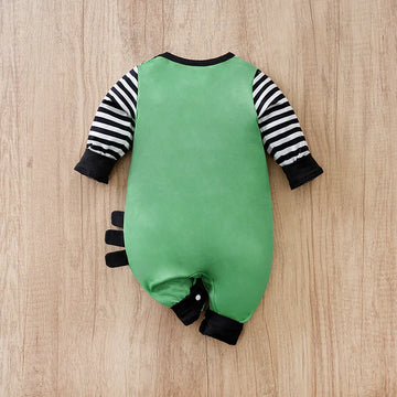 Macacão Bebê Menino Zebra Verde detalhe 2 Raizza Kids