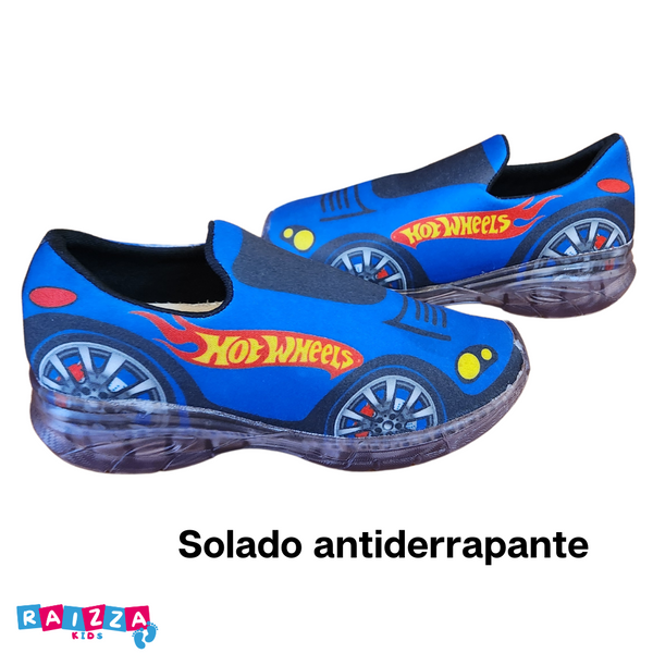 Tênis-Carros-Hot-Wheels-Led-Infantil-Masculino-Confortável-Raizza-Kids