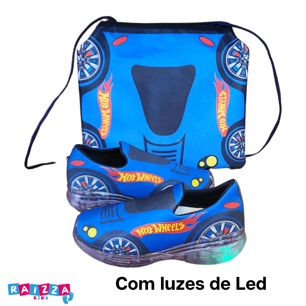 Tênis-Carros-Hot-Wheels-Led-Infantil-Masculino-Antiderrapante-Raizza-Kids