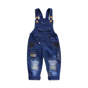 Macacão Jeans Infantil Ursinho - Raizza