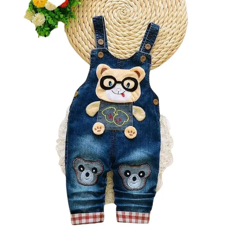 Macacão Jeans Infantil Ursinho - Raizza