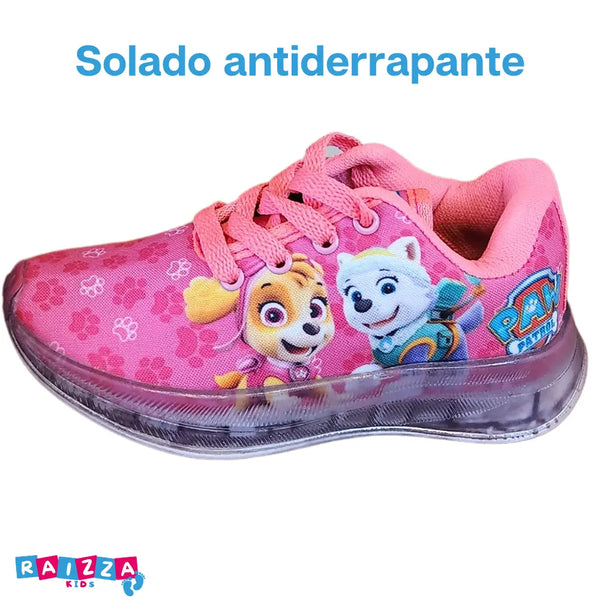 Tênis-Infantil-Feminino-Patrulha-Canina-Skye-de-Led-Rosa-Raizza-Kids