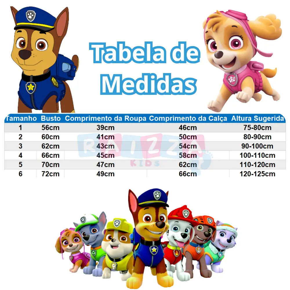 Pijama Infantil Patrulha Canina Confortável