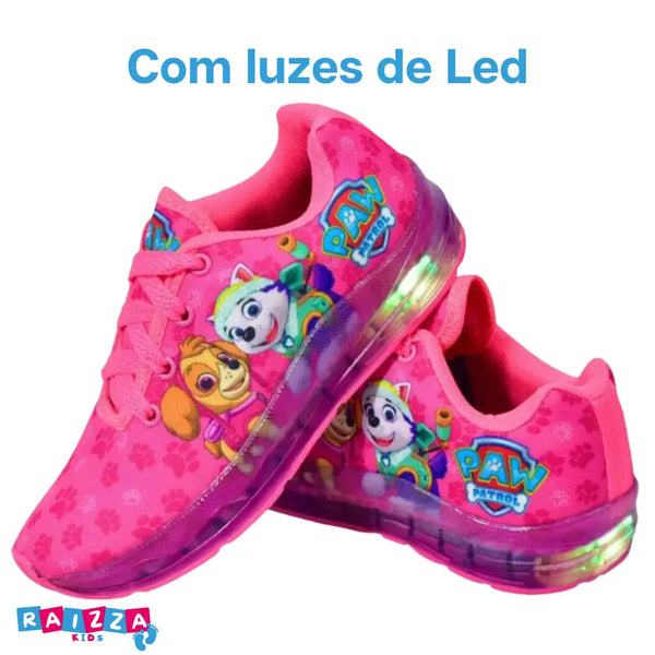 Tênis-Infantil-Feminino-Patrulha-Canina-Skye-de-Led-Rosa-Raizza-Kids