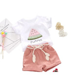 Conjunto Roupa Infantil Feminino Melancia Rosa  - Raizza