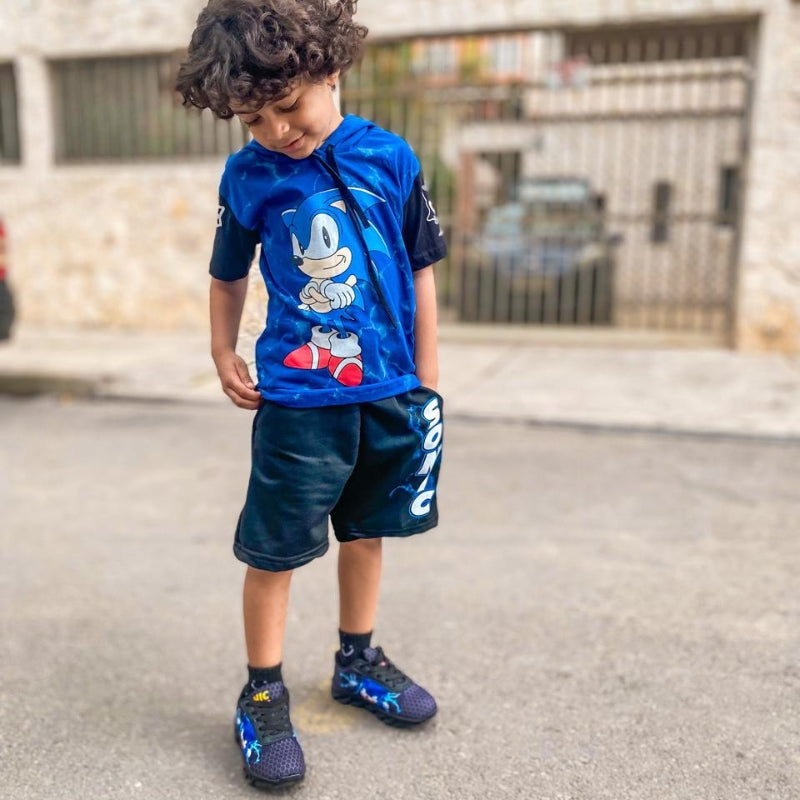 Conjunto Camiseta Bermuda Verão Super Heróis