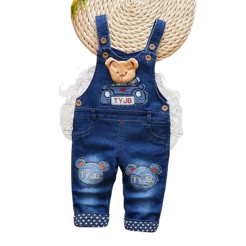 Macacão Jeans Infantil Ursinho - Raizza