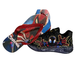 Tênis-Infantil-Masculino-Homem-Aranha-de-Led-Azul-Raizza-Kids