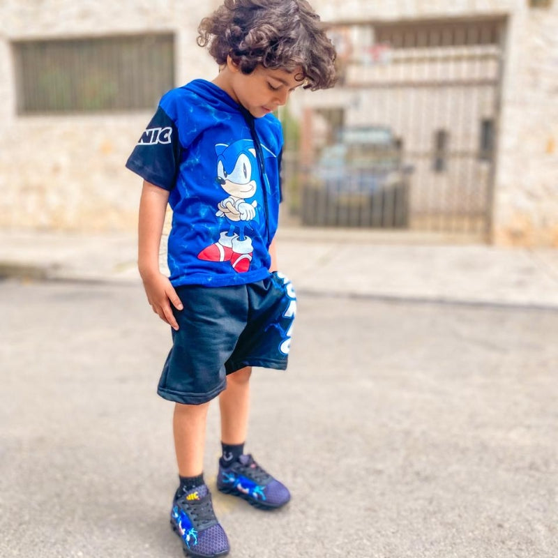 Conjunto Camiseta Bermuda Verão Super Heróis
