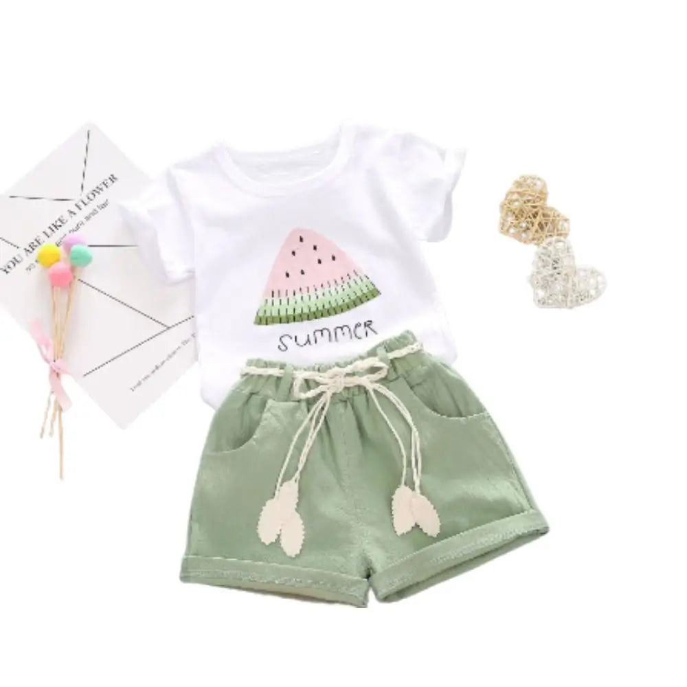 Conjunto Roupa Infantil Feminino Melancia Verde - Raizza