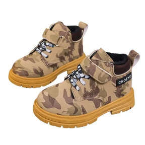 Bota Infantil Masculina Militar de Veludo