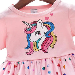 Vestido Infantil Rosa Unicórnio - Raizza