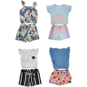 Kit 5 Blusas e 5 Shorts Infantil Roupa Infantil Feminina Verão  - Raizza