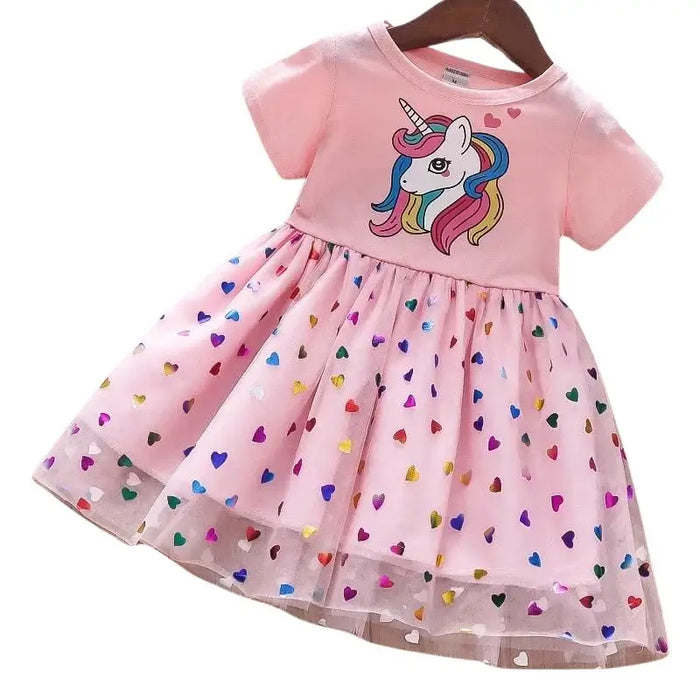 Vestido-Infantil-Unicórnio-Azul-Rosa-Raizza-Kids