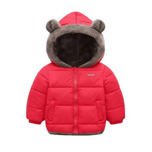 Jaqueta-Puffer-Infantil-Dupla-Face-Ursinho-Vermelho-Raizza-Kids