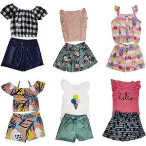 Kit 5 Blusas e 5 Shorts Infantil Roupa Infantil Feminina Verão  - Raizza