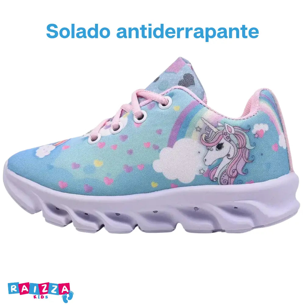 Tênis de Led Unicornio Infantil Feminino