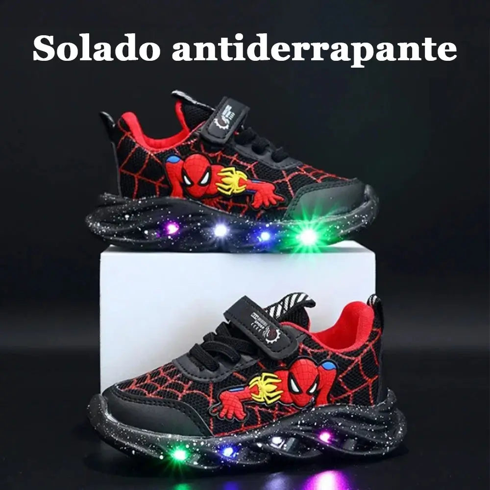 Tênis Infantil Masculino Homem Aranha Led Frete Grátis Somente Hoje