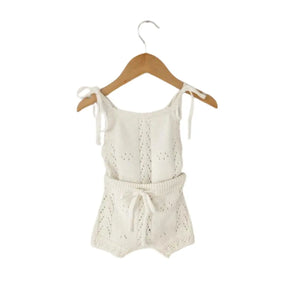 Conjunto Infantil Feminino De Algodão Branco - Raizza