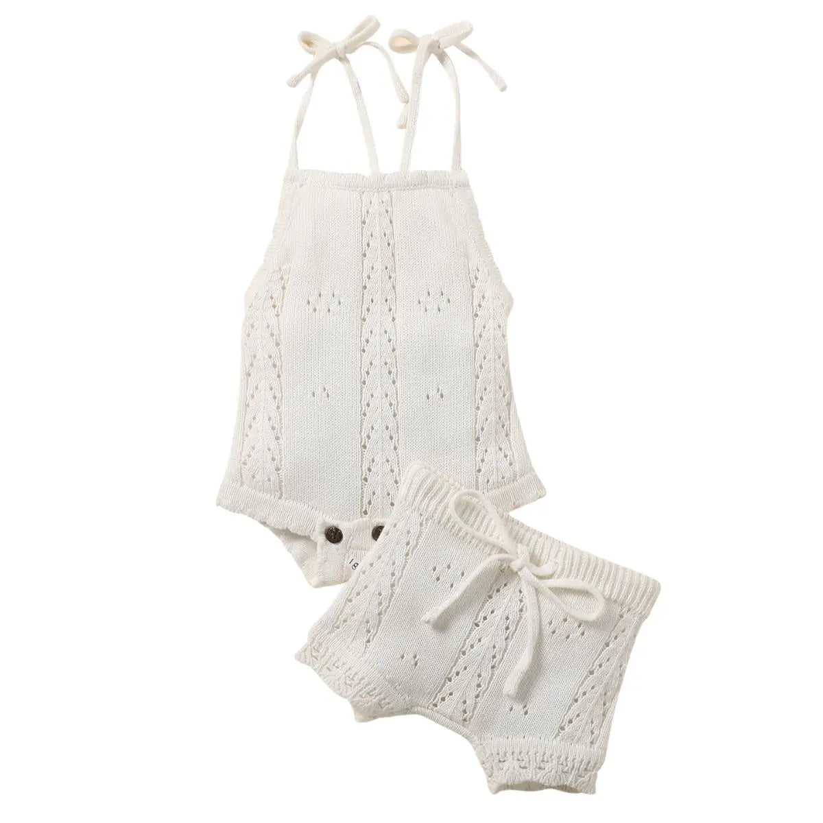 Conjunto Infantil Feminino De Algodão Branco - Raizza