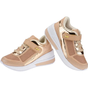 Tênis Infantil Feminino Casual Confort Moda Blogueira Dourado - Raizza