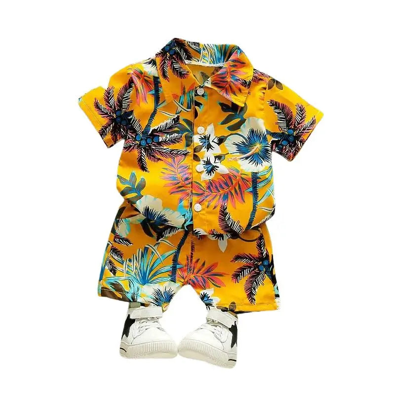 Conjunto Masculino Infantil Tropical Amarela - Raizza