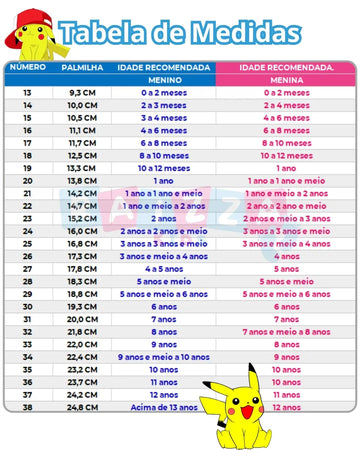 Tênis Infantil Masculino Pokémon Pikachu