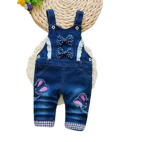 Macacão Jeans Infantil Ursinho - Raizza