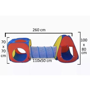 Toca Túnel 3 Em 1 Barraca Cabana Infantil - Raizza