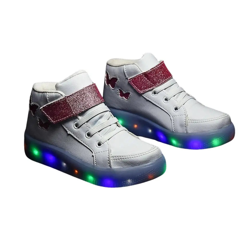 Tênis Infantil Feminino Botinha Borboleta com Led - Raizza