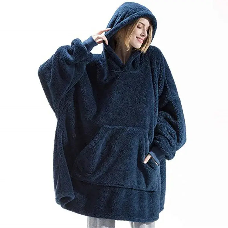 Hoodie Cobertor com Capuz Curto to com sono pijamas