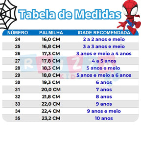 Tênis Infantil Masculino Homem Aranha