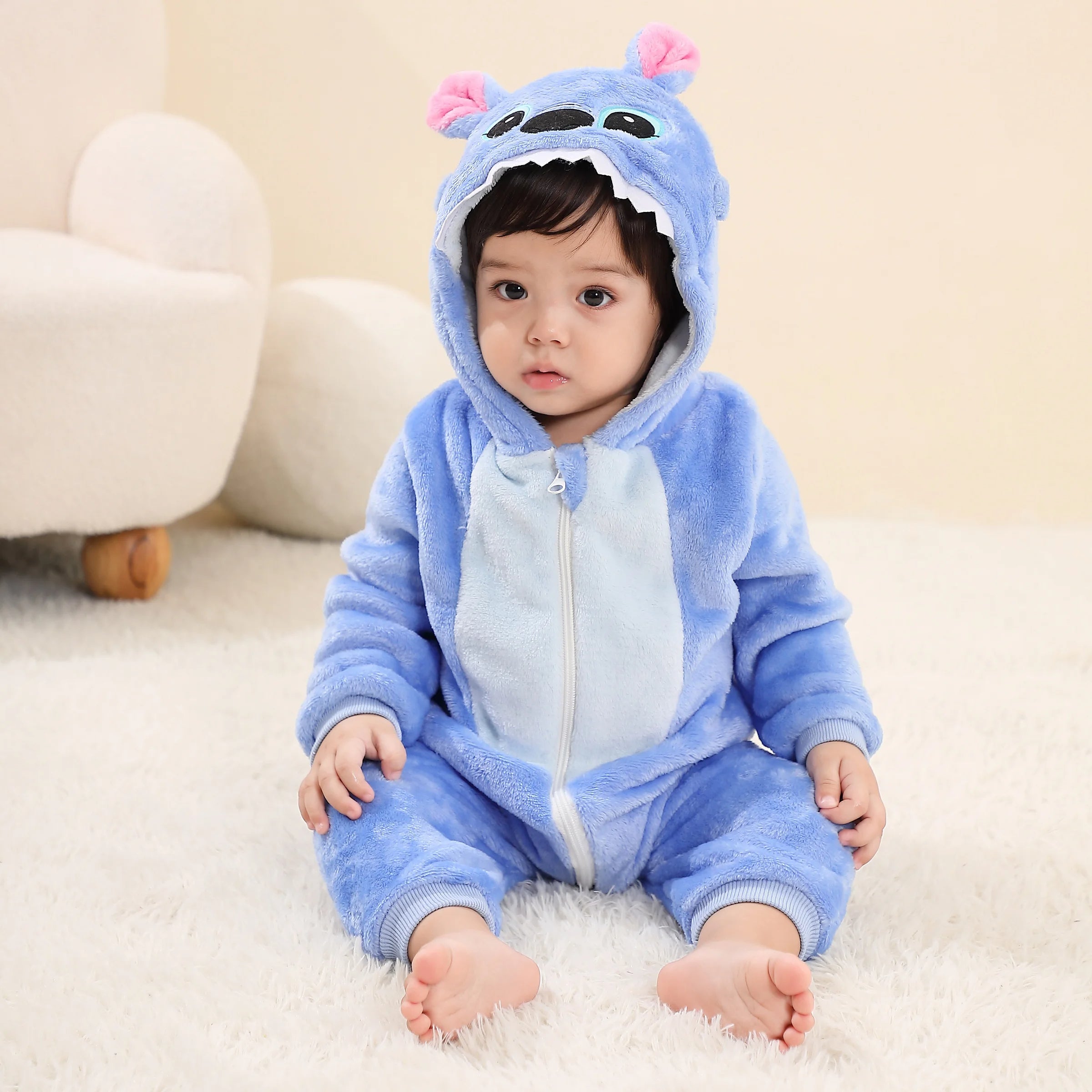 Macacao Stitch Peluciado Raizza Kids