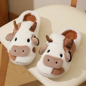 Pantufa Feminina Estampa de Vaca To Com Sono Pijamas