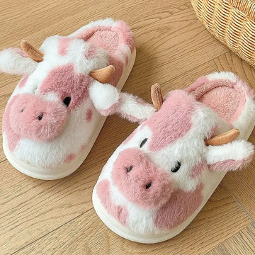Pantufa Feminina Estampa de Vaca To Com Sono Pijamas