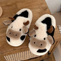 Pantufa Feminina Estampa de Vaca To Com Sono Pijamas