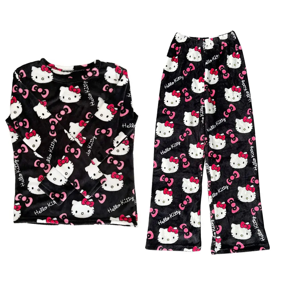Pijama Feminino Hello Kitty Peluciado Conjunto  Raizza Kids