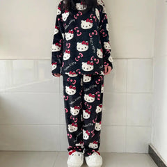 Pijama Feminino Hello Kitty Peluciado Conjunto  Raizza Kids