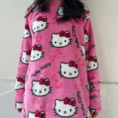 Pijama Feminino Hello Kitty Peluciado Conjunto  Raizza Kids