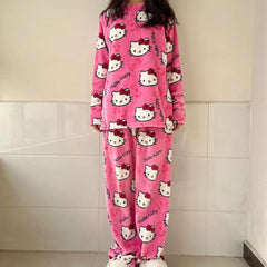 Pijama Feminino Hello Kitty Peluciado Conjunto  Raizza Kids