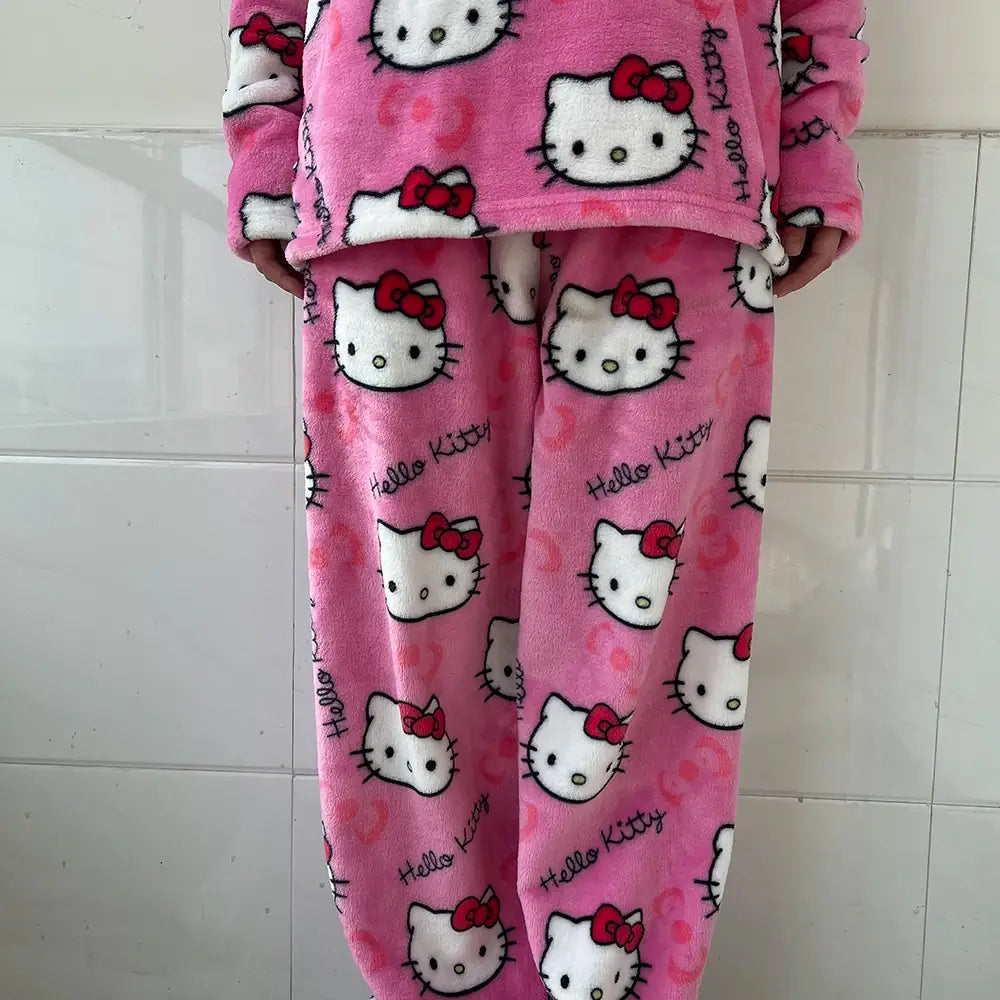 Pijama Feminino Hello Kitty Peluciado Conjunto  Raizza Kids