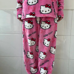 Pijama Feminino Hello Kitty Peluciado Conjunto  Raizza Kids