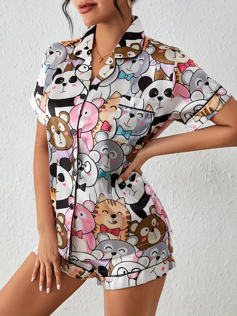Pijama Feminino Pandas detalhe visual 2 Raizza Kids