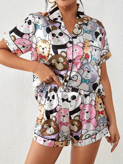 Pijama Feminino Pandas detalhe visual 4 Raizza Kids